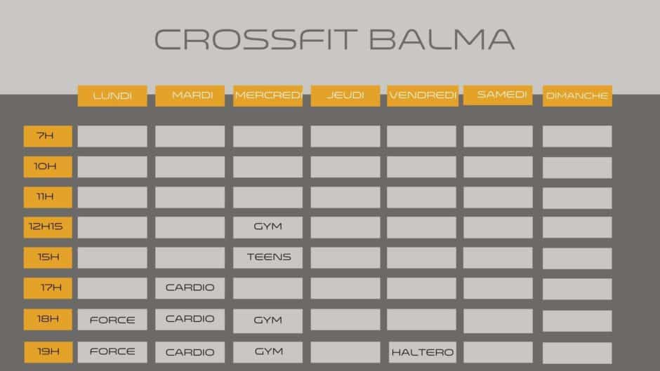 planning CrossFit balma toulouse